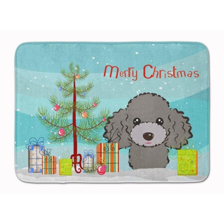 Carolines Treasures Christmas Tree and Silver and Grey Poodle Machine Washable Memory Foam Mat BB1631RUG